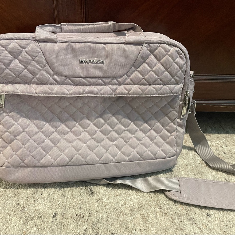 Quilted Dusty Pink Laptop Bag for Women